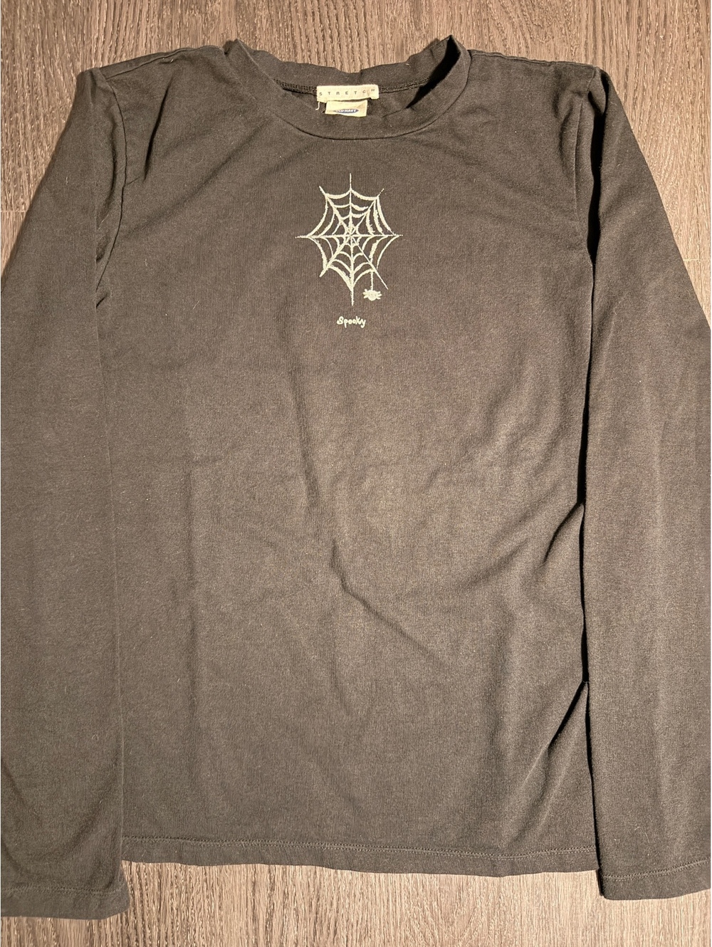 Vintage 2002 Old Navy Spooky Spider Web Graphic Top L